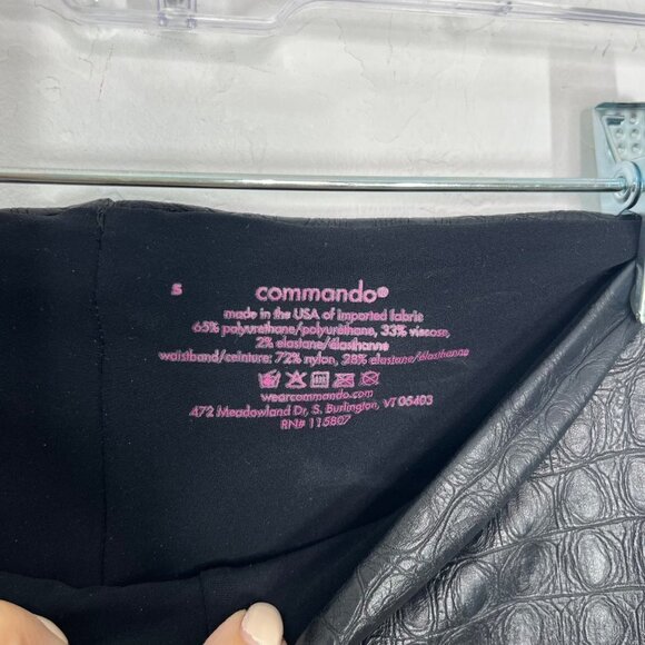 Commando Faux Leather Croc Leggings Black Size S Animal snake embossed textured - Picture 9 of 9